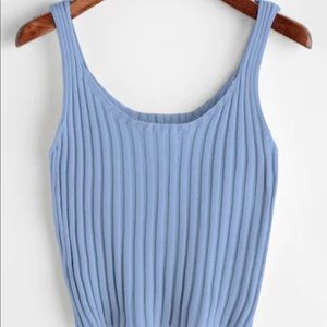 Blue ribboned top
